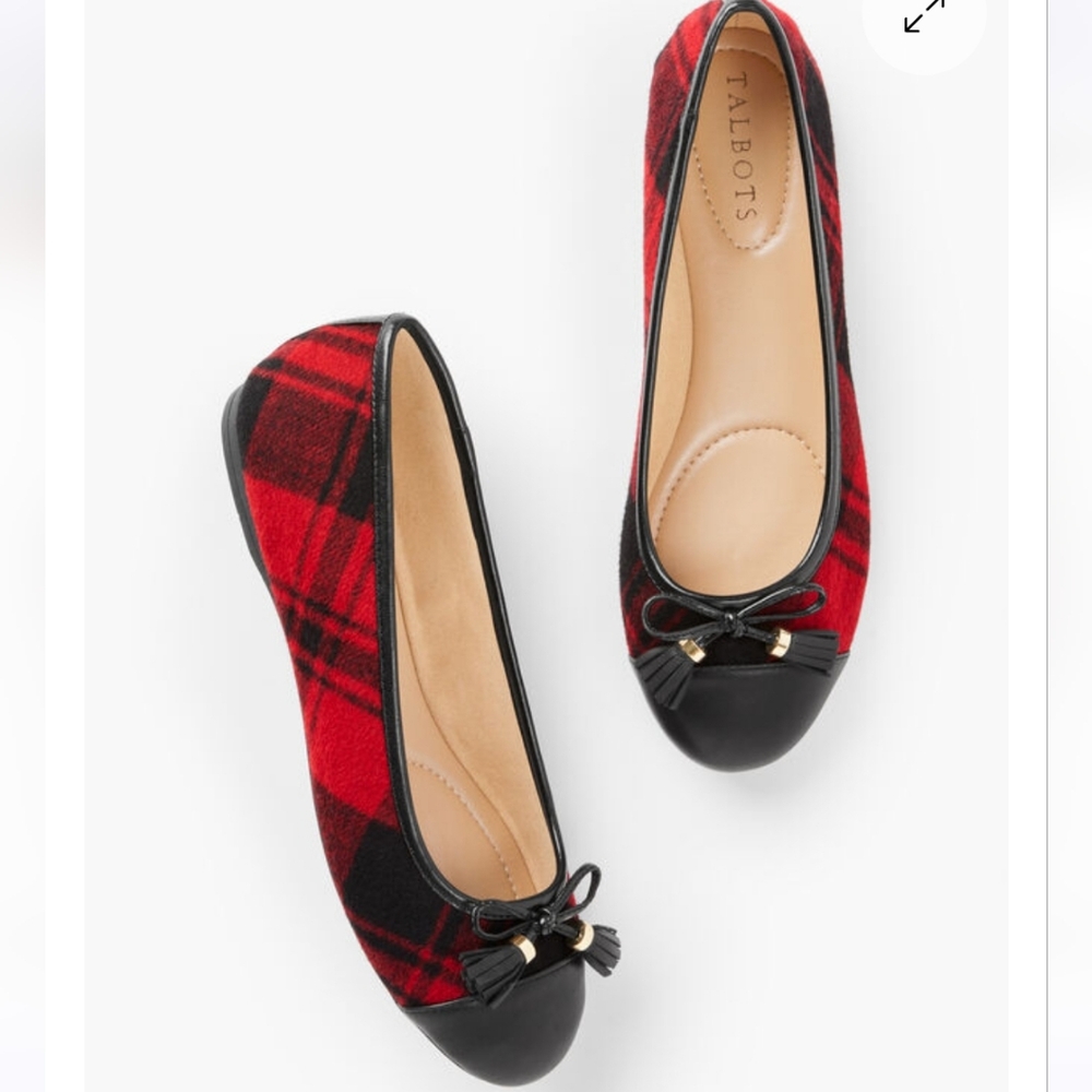 Talbots Penelope Tassled Ballet flats - red & black